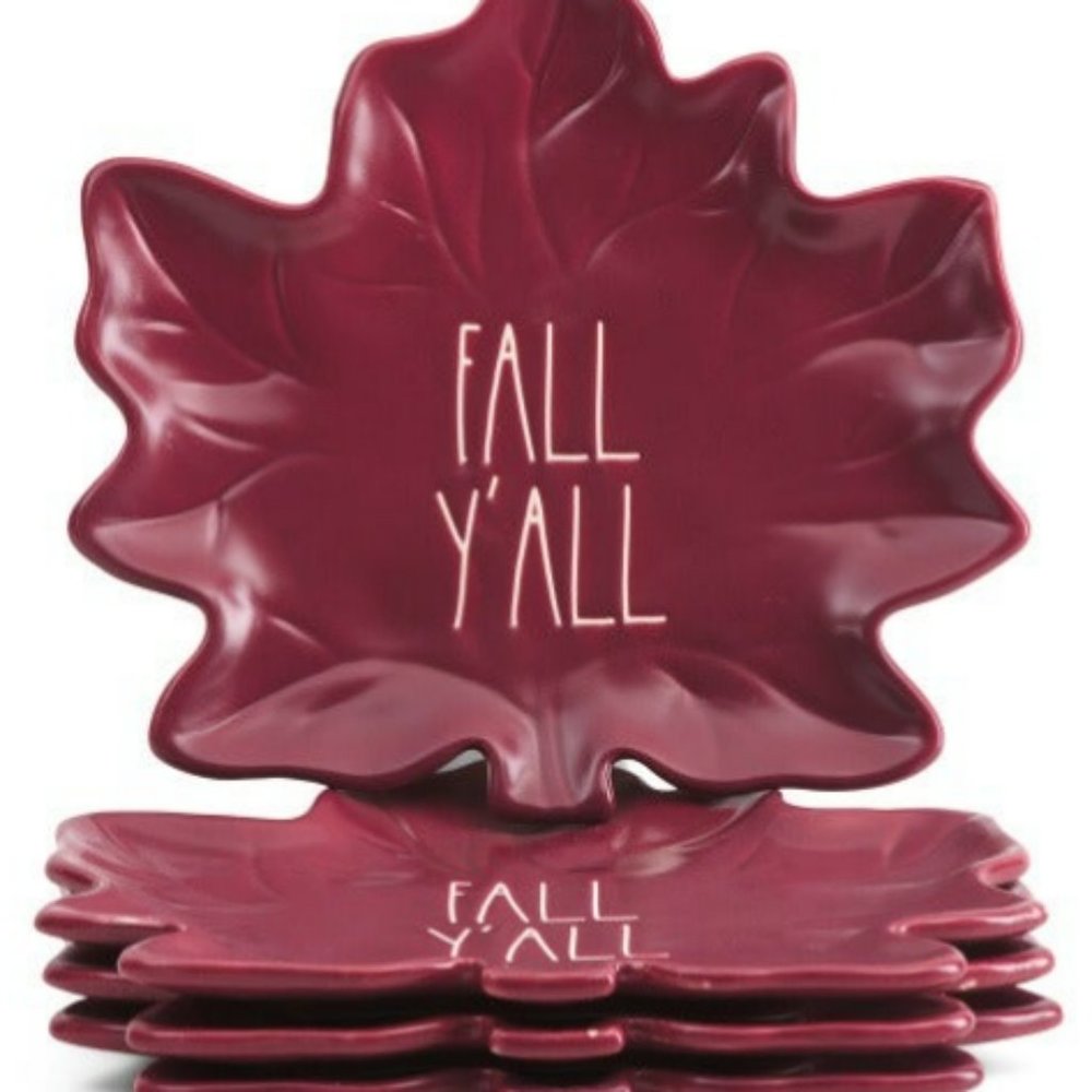 Set of 4 Rae Dunn Fall Y'All Figural Plates